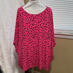 Hot Pink Leopard Print Tunic Top